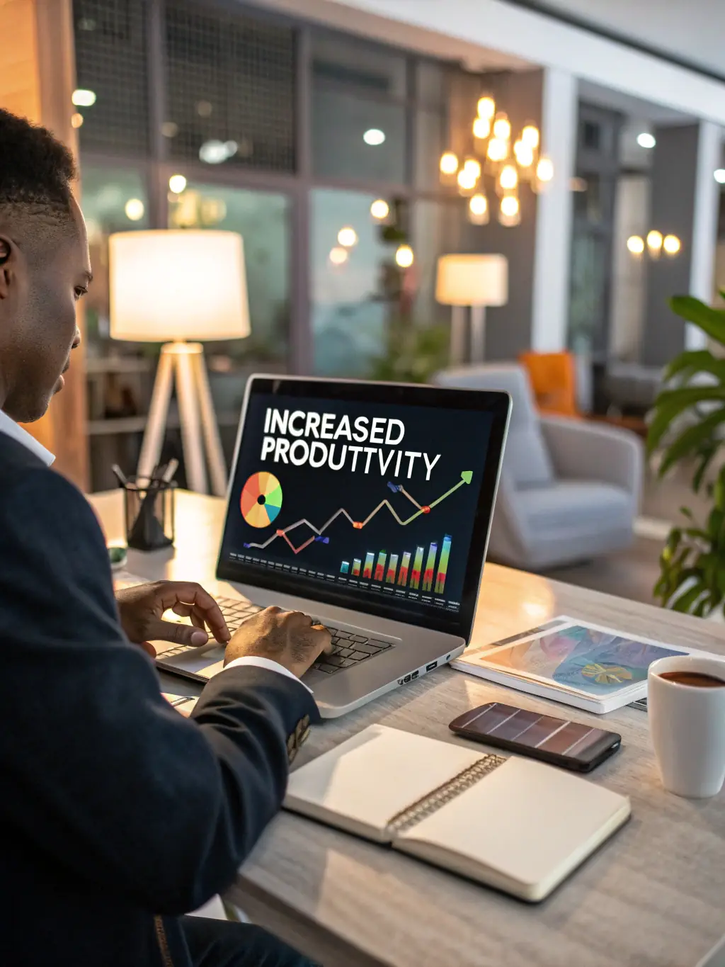 An image depicting a CreativeFrames team member analyzing social media analytics on a laptop, illustrating the data-driven approach to social media strategy and management.