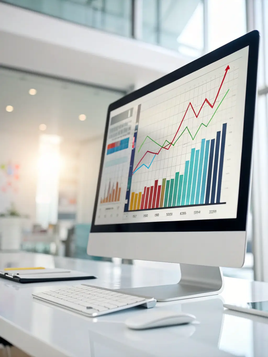 A visually appealing image showing a website's search engine ranking improving on a monitor, symbolizing the effectiveness of CreativeFrames' SEO optimization and paid advertising services.